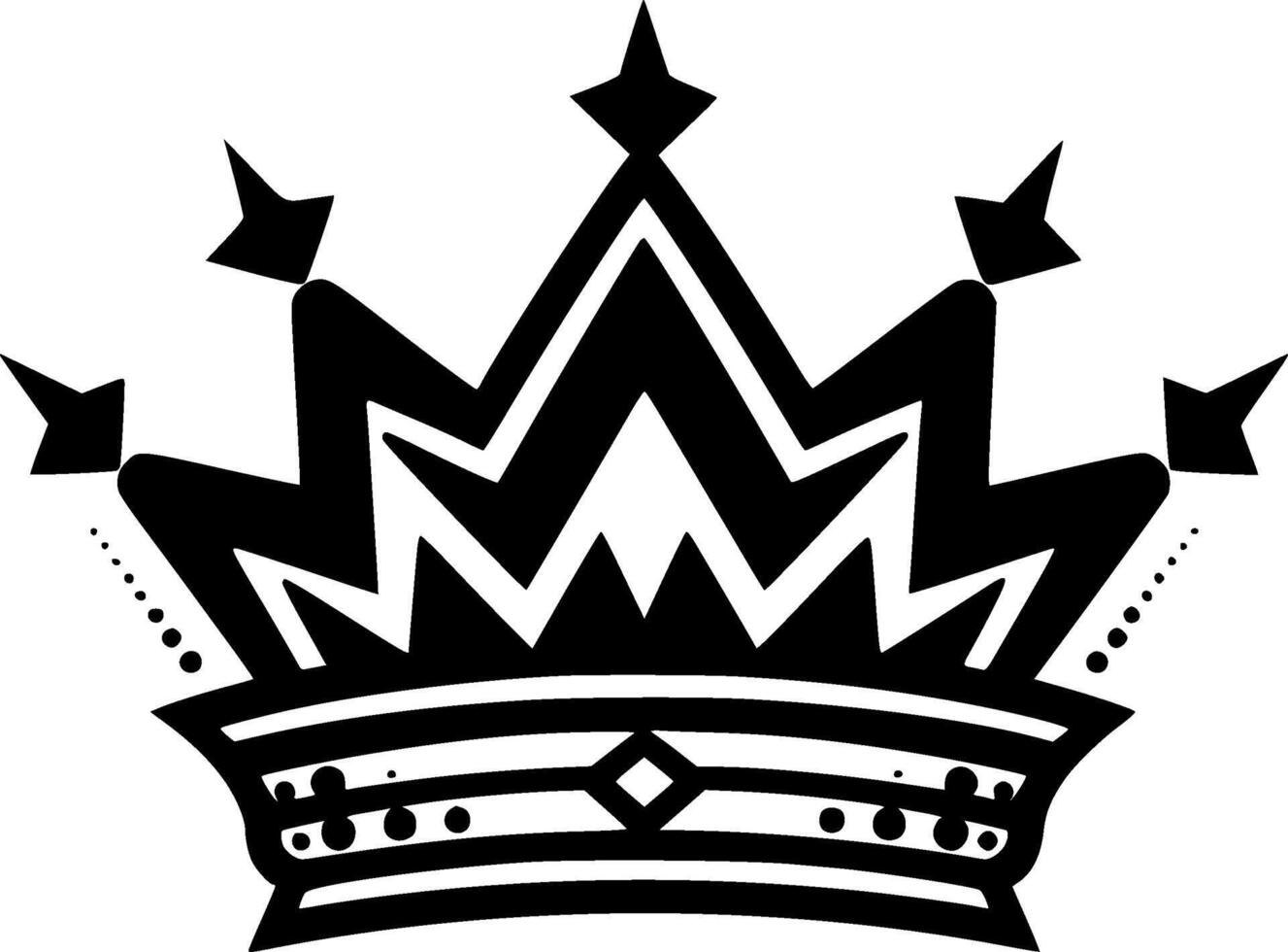 Crown - Black and White Isolated Icon - illustration vector