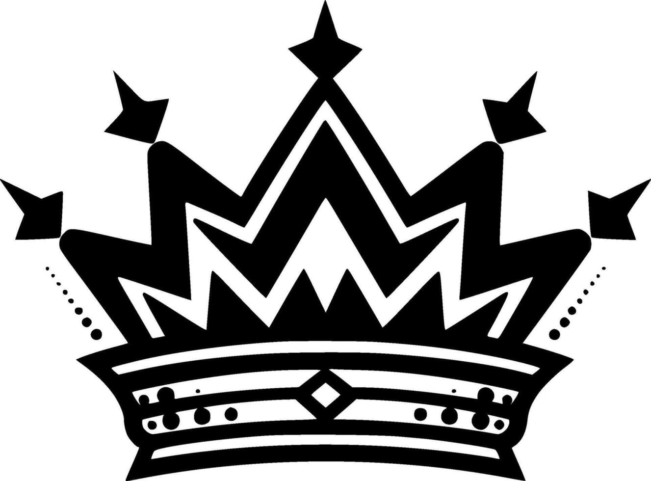 Crown - Black and White Isolated Icon - illustration vector