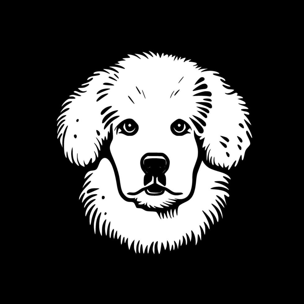Bichon Frise - Black and White Isolated Icon - illustration vector