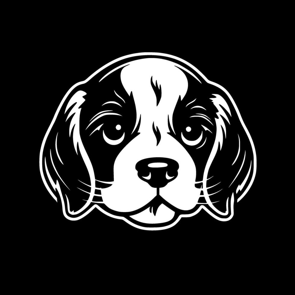 cachorro, negro y blanco ilustración vector