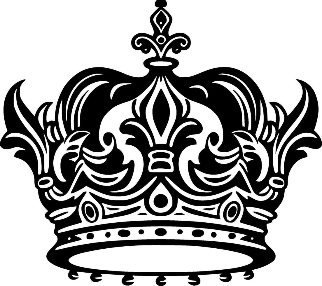 Crown - Black and White Isolated Icon - illustration vector