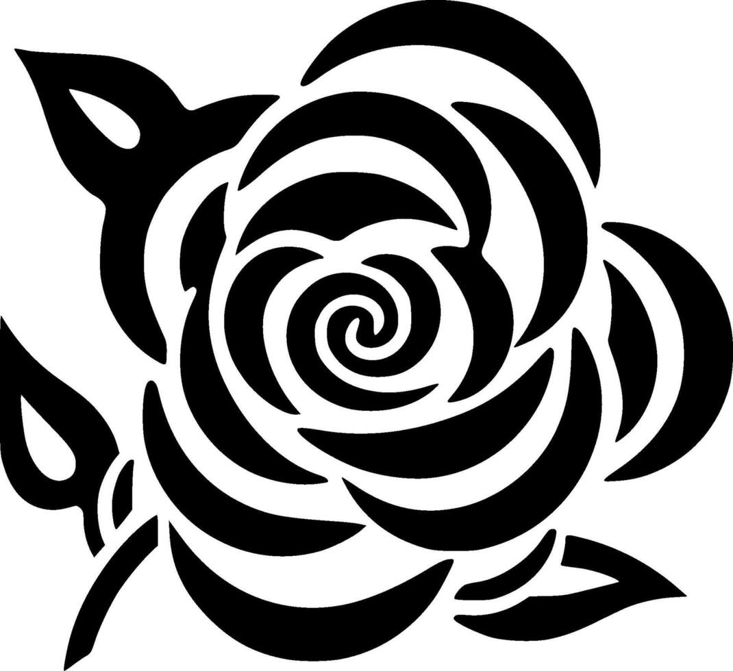 Flower - Black and White Isolated Icon - illustration vector