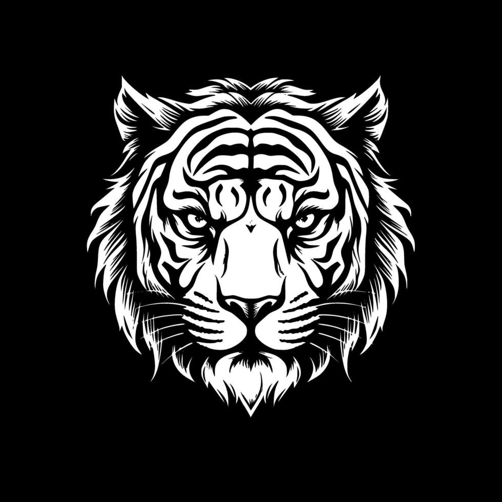 Tiger, Minimalist and Simple Silhouette - illustration vector