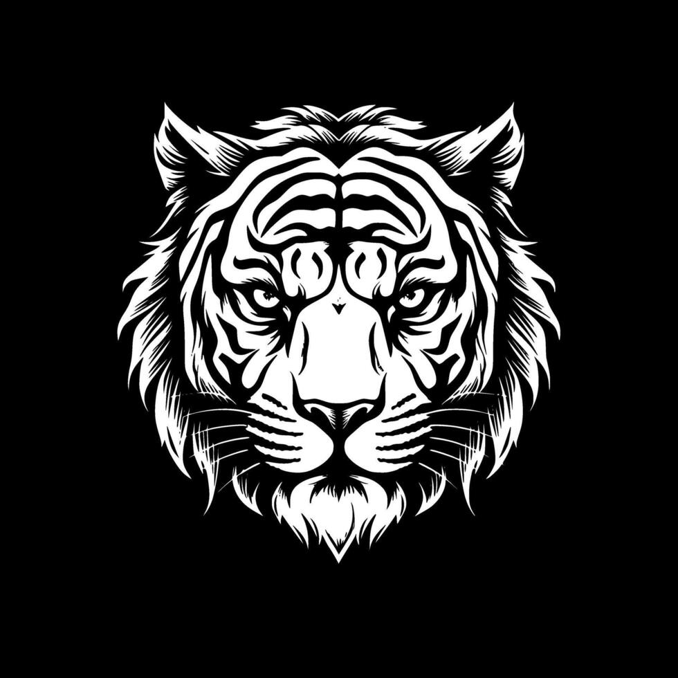 Tiger, Minimalist and Simple Silhouette - illustration vector