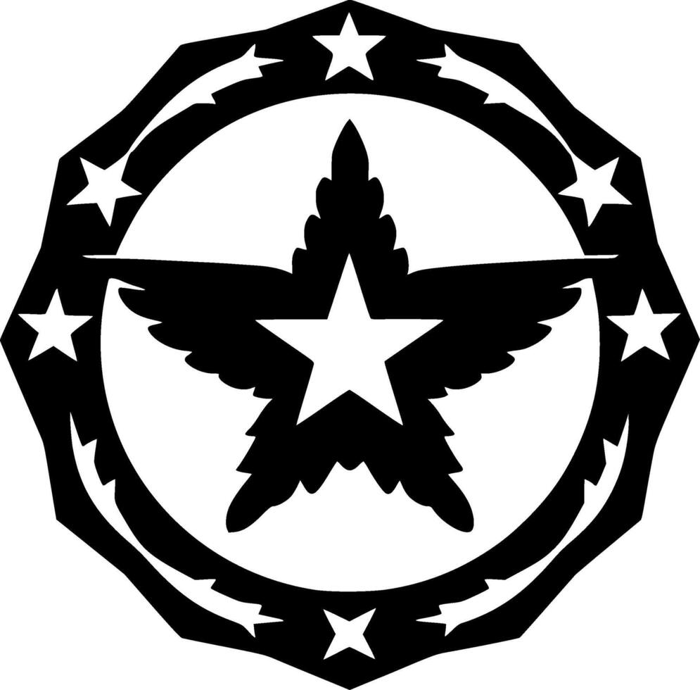 Star - Black and White Isolated Icon - illustration vector