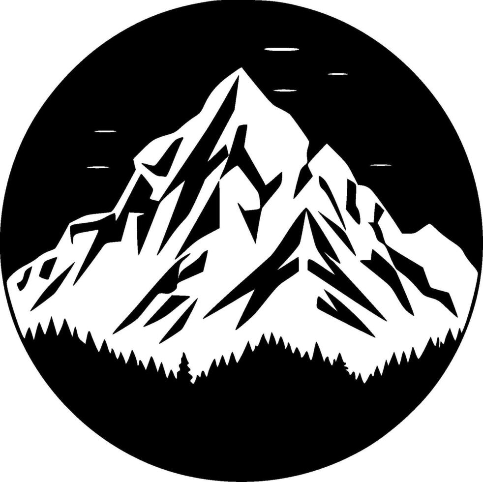 Mountains, Black and White illustration vector