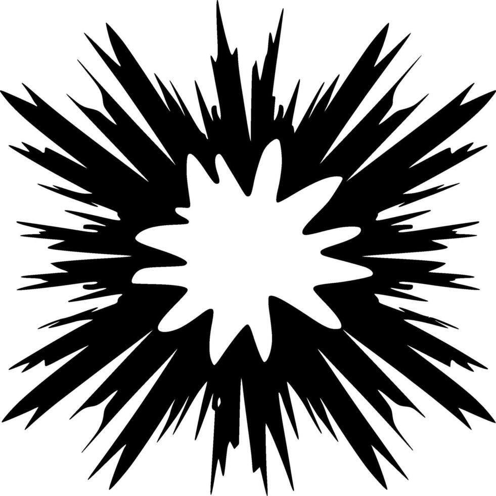 explosión - negro y blanco aislado icono - ilustración vector