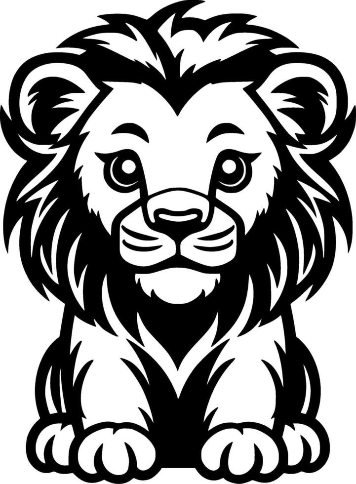 Lion Baby, Minimalist and Simple Silhouette - illustration vector