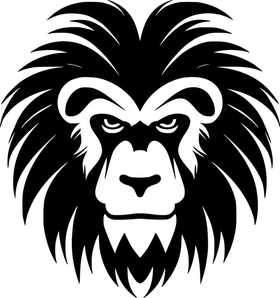 Baboon - Black and White Isolated Icon - illustration vector