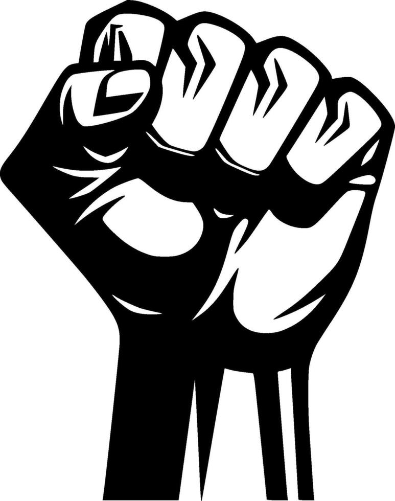 Fist - Black and White Isolated Icon - illustration vector