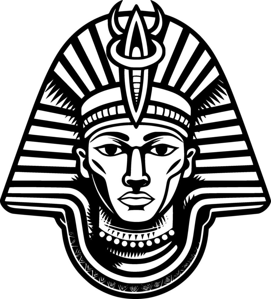 Pharaoh, Black and White illustration vector