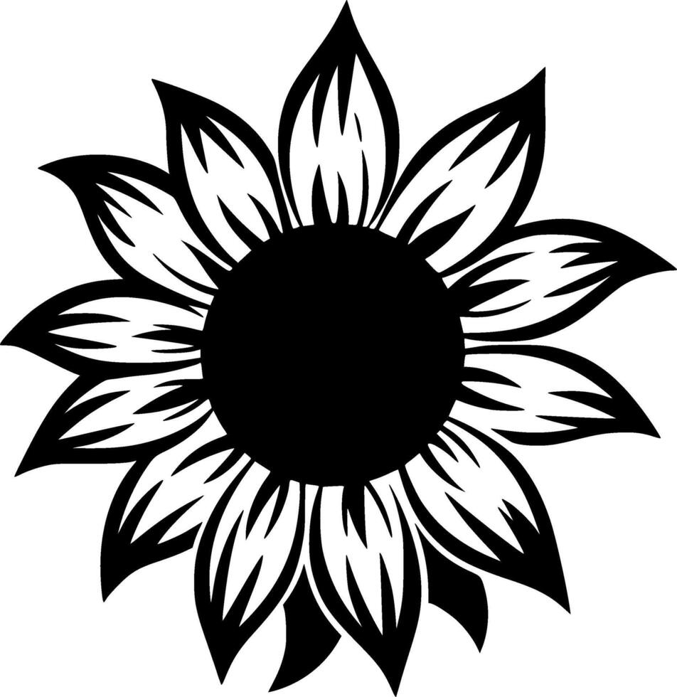 flor, negro y blanco ilustración vector