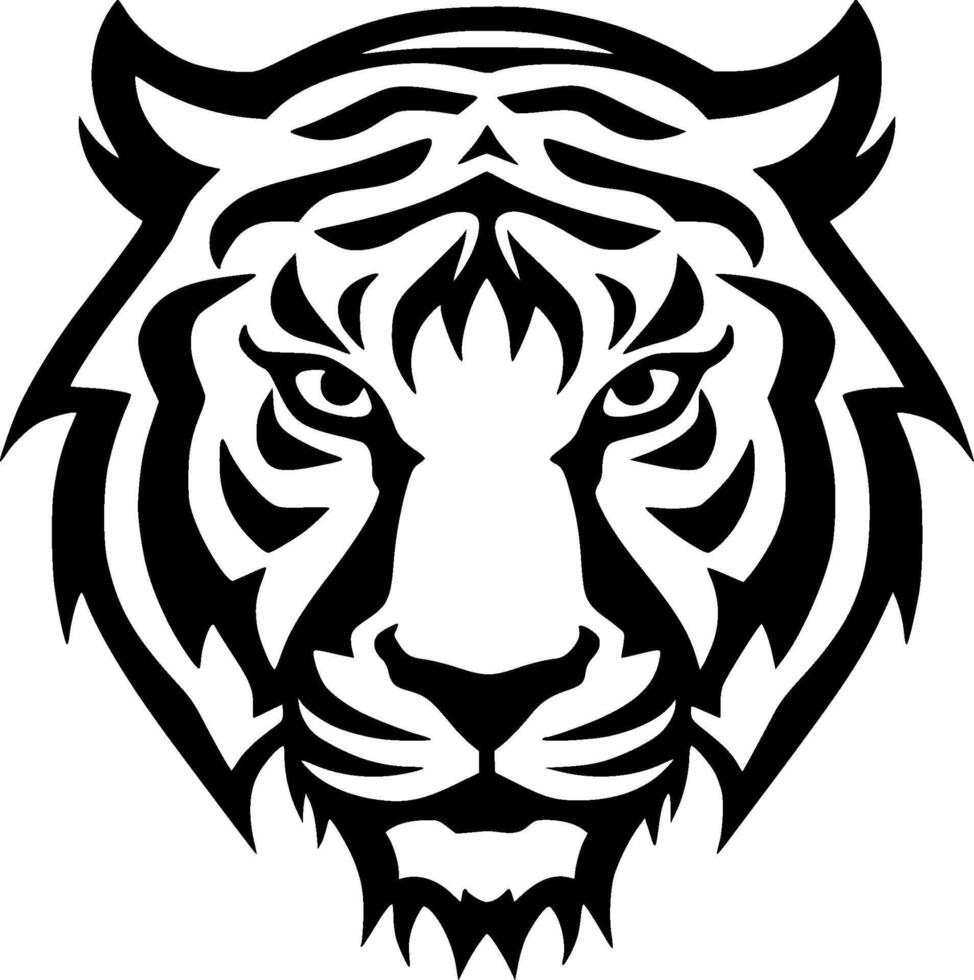Tiger, Minimalist and Simple Silhouette - illustration vector