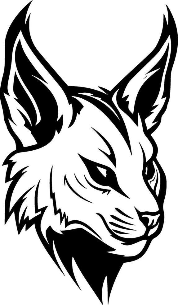 Lynx, Black and White illustration vector