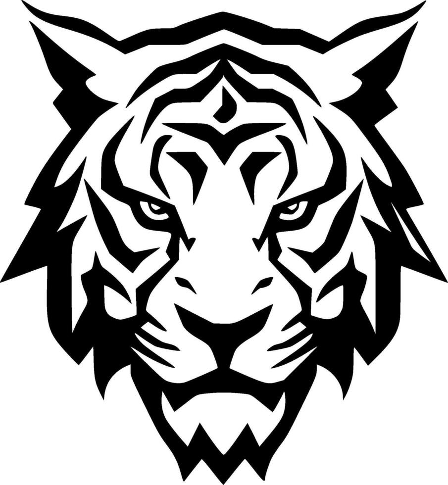 tigre, negro y blanco ilustración vector