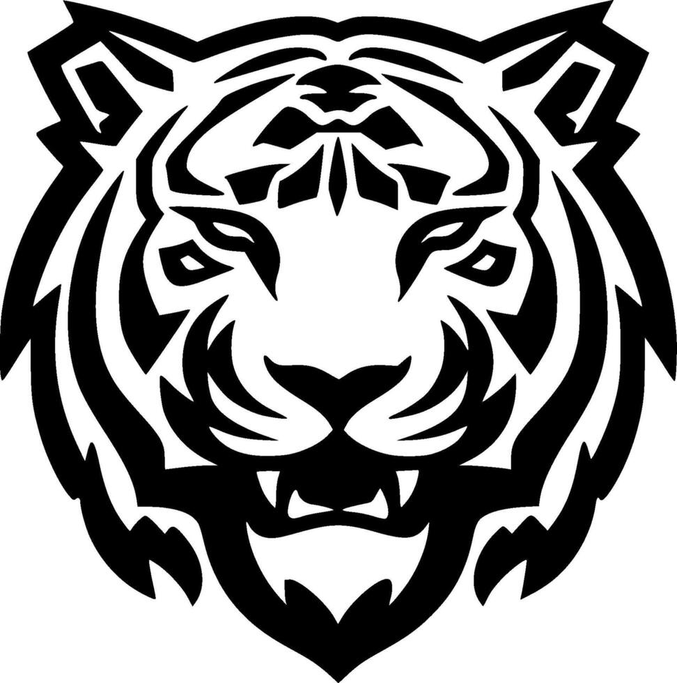 Tiger, Minimalist and Simple Silhouette - illustration vector