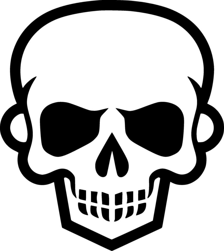 Skull - Black and White Isolated Icon - illustration vector