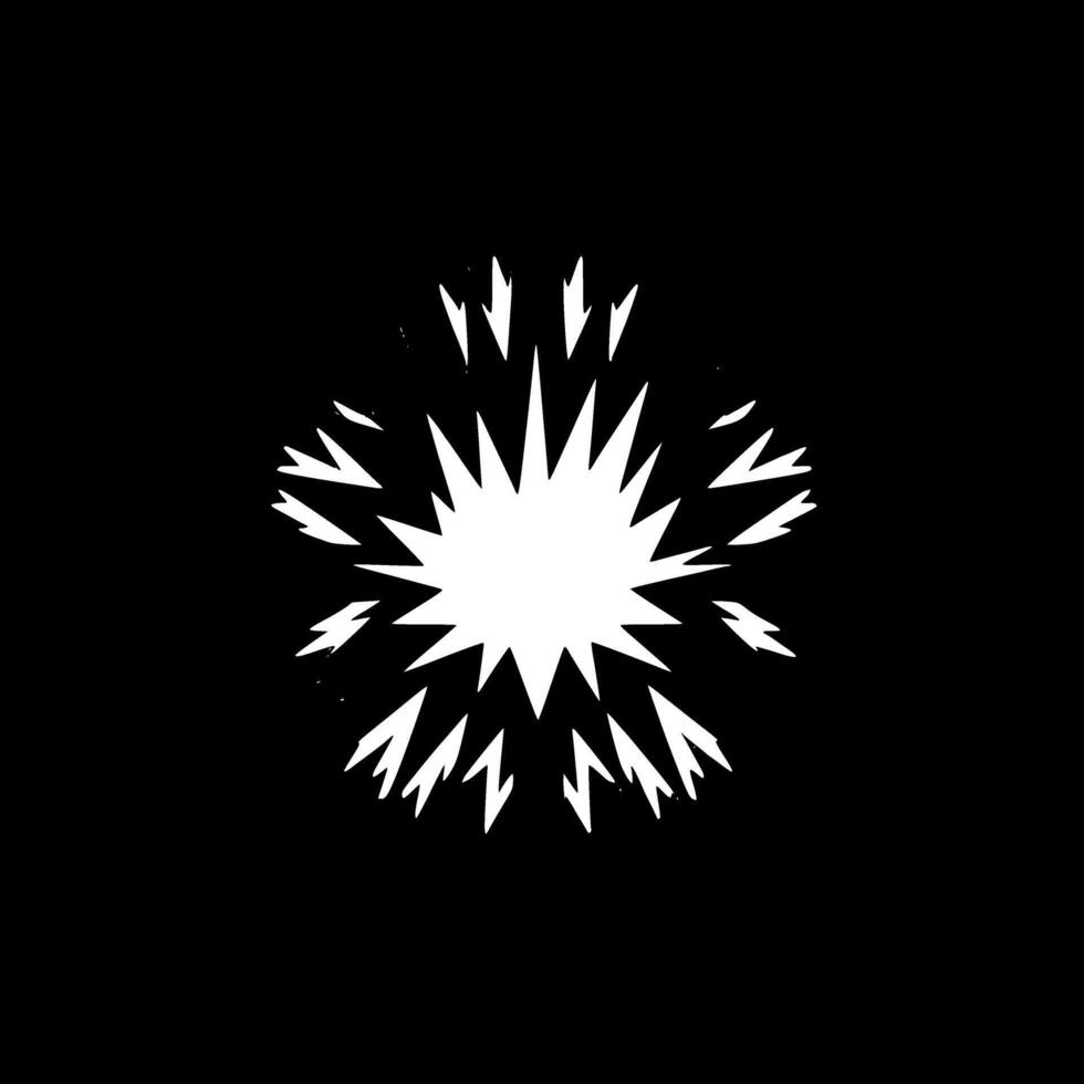 Explosion - Black and White Isolated Icon - illustration vector