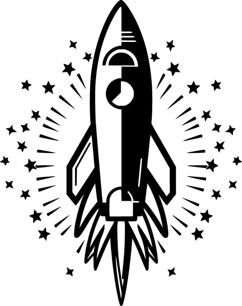 Rocket - Minimalist and Flat Logo - illustration vector