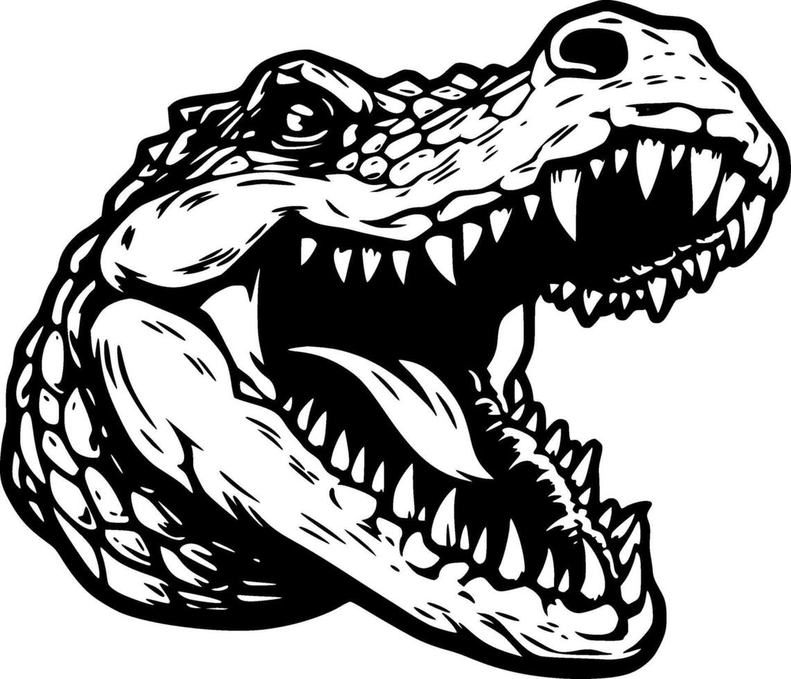 Crocodile, Minimalist and Simple Silhouette - illustration vector