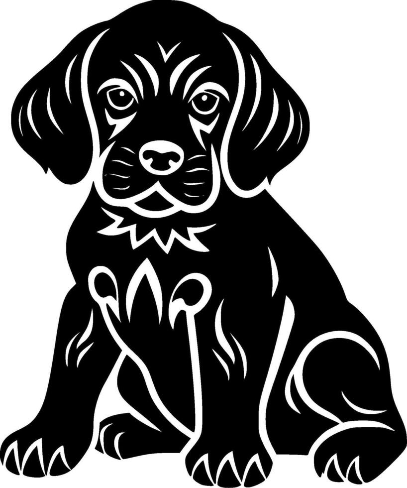 Puppy, Minimalist and Simple Silhouette - illustration vector