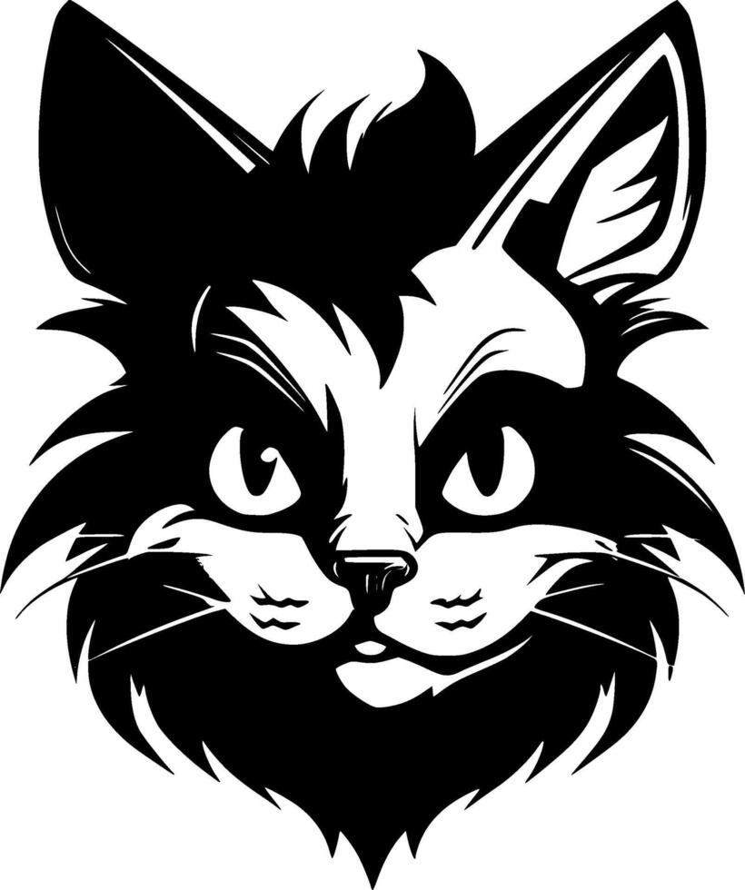 Cat, Black and White illustration vector