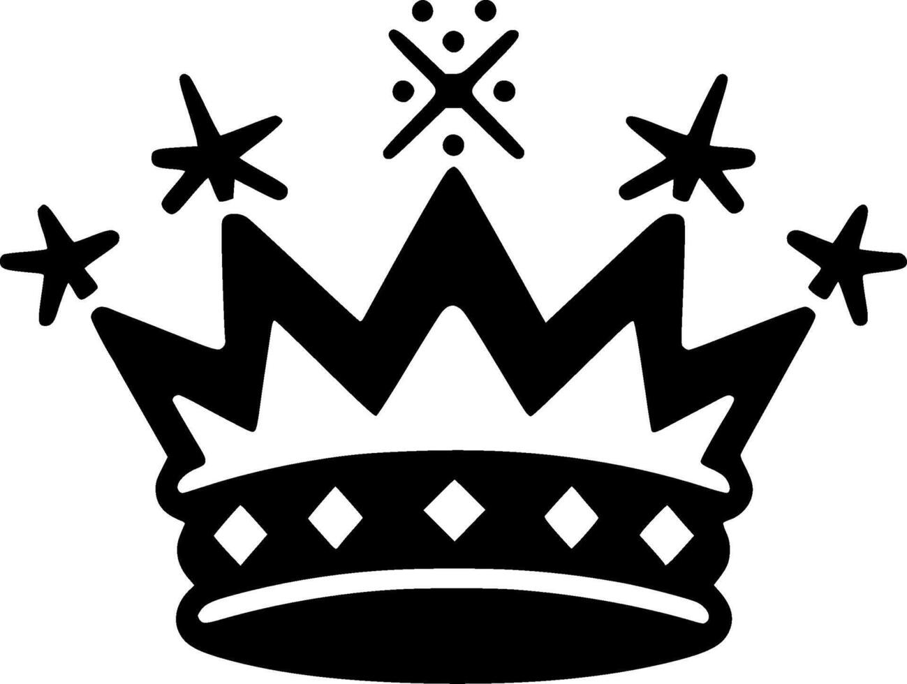 Crown, Black and White illustration vector