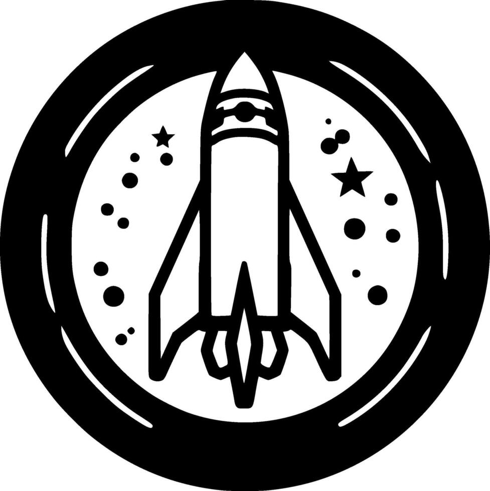 Space - Black and White Isolated Icon - illustration vector