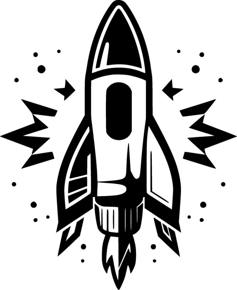 Rocket, Minimalist and Simple Silhouette - illustration vector