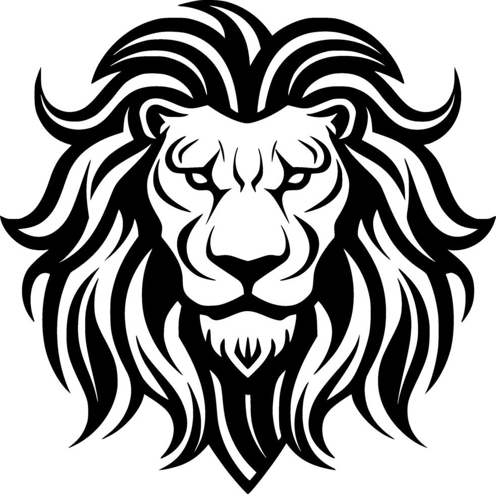 Lion, Black and White illustration vector