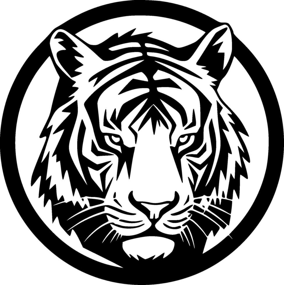 tigre, minimalista y sencillo silueta - ilustración vector