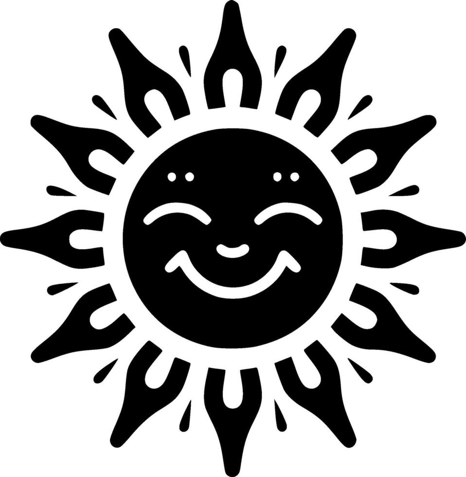 Sun, Minimalist and Simple Silhouette - illustration vector