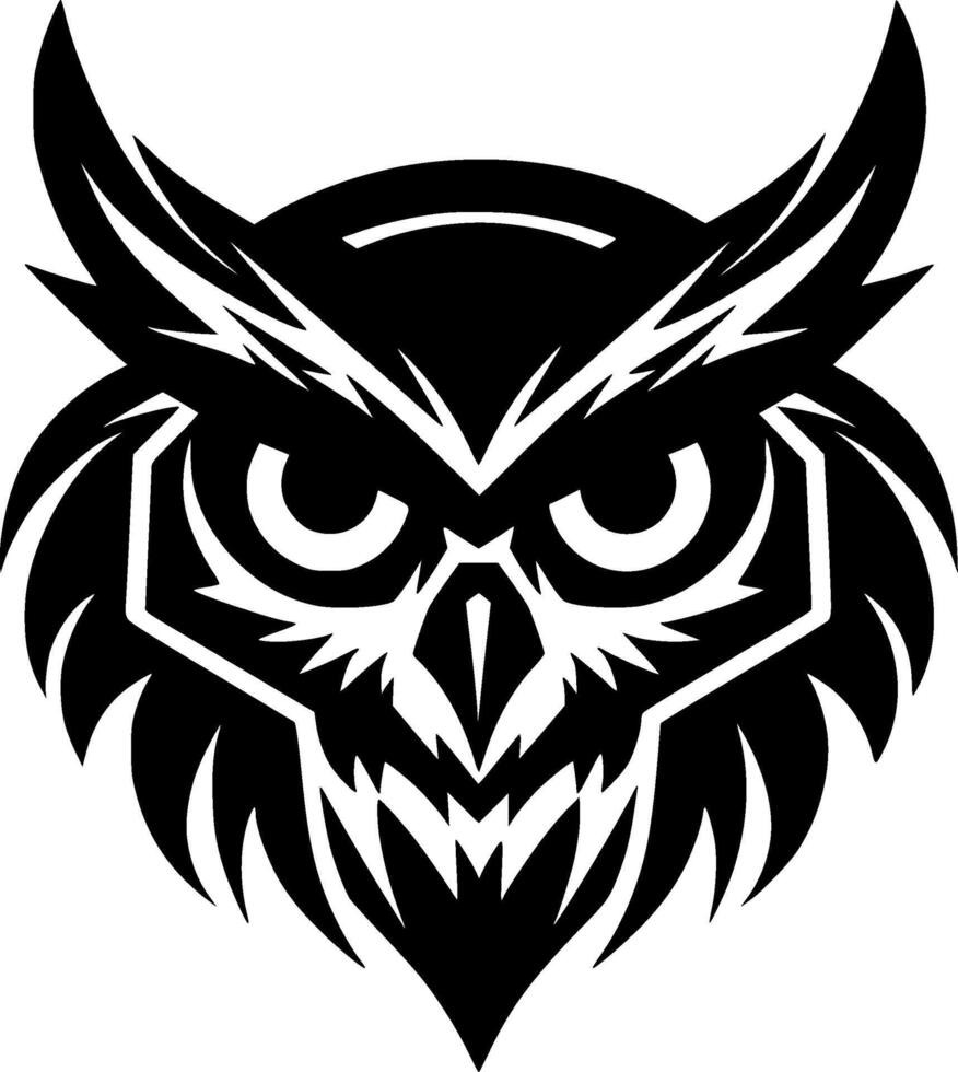 Owl, Black and White illustration vector