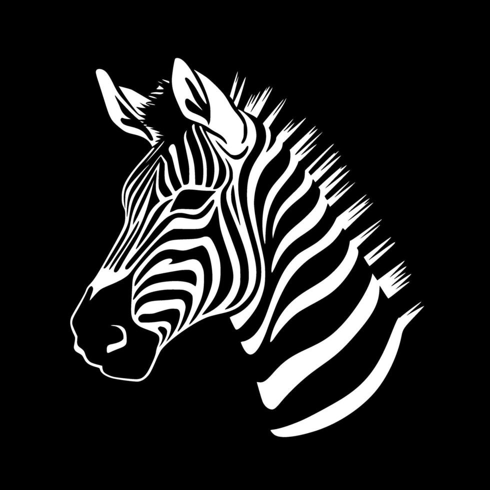 Zebra, Black and White illustration vector