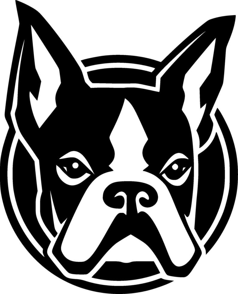 bostón terrier - minimalista y plano logo - ilustración vector