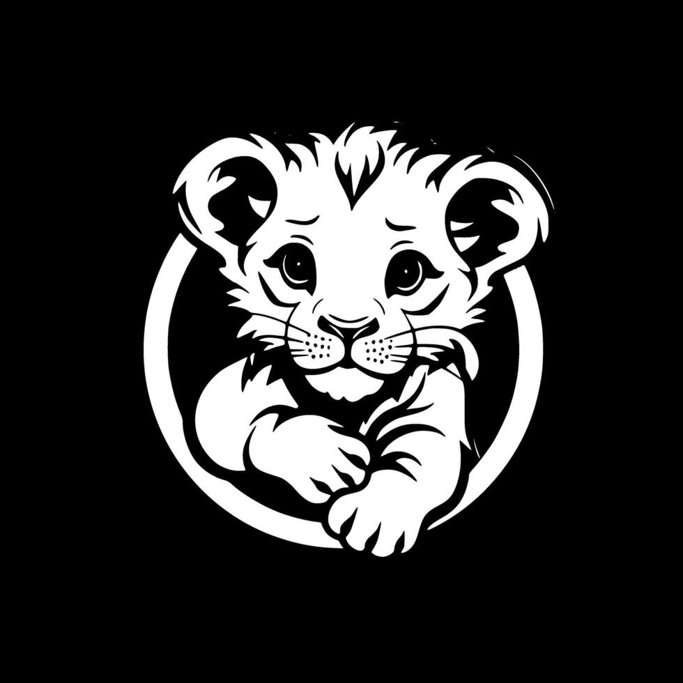 Lion Baby, Minimalist and Simple Silhouette - illustration vector