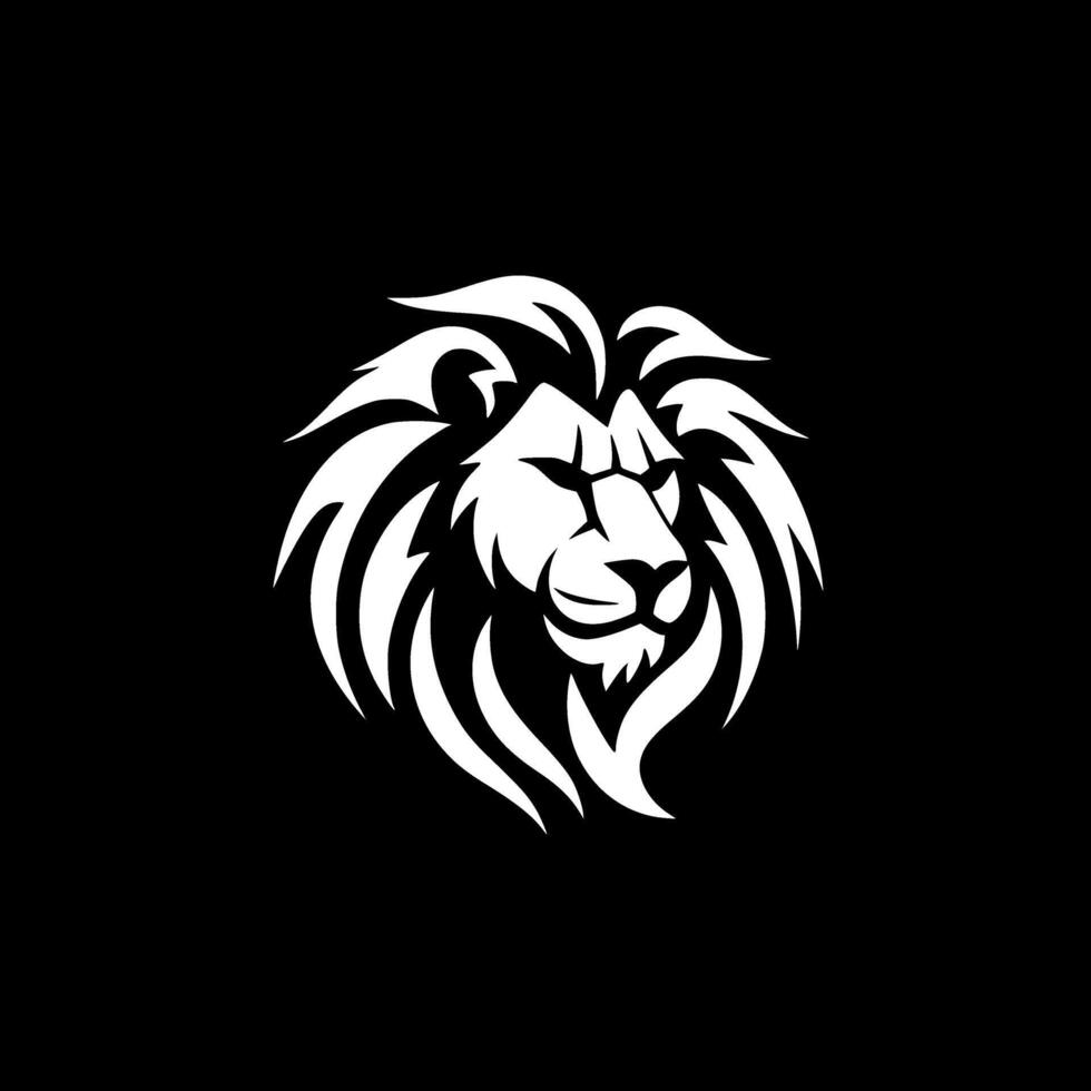 Lion, Black and White illustration vector