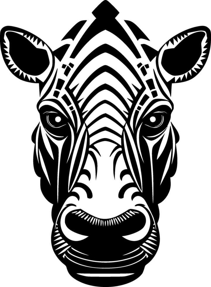 Hippopotamus, Black and White illustration vector