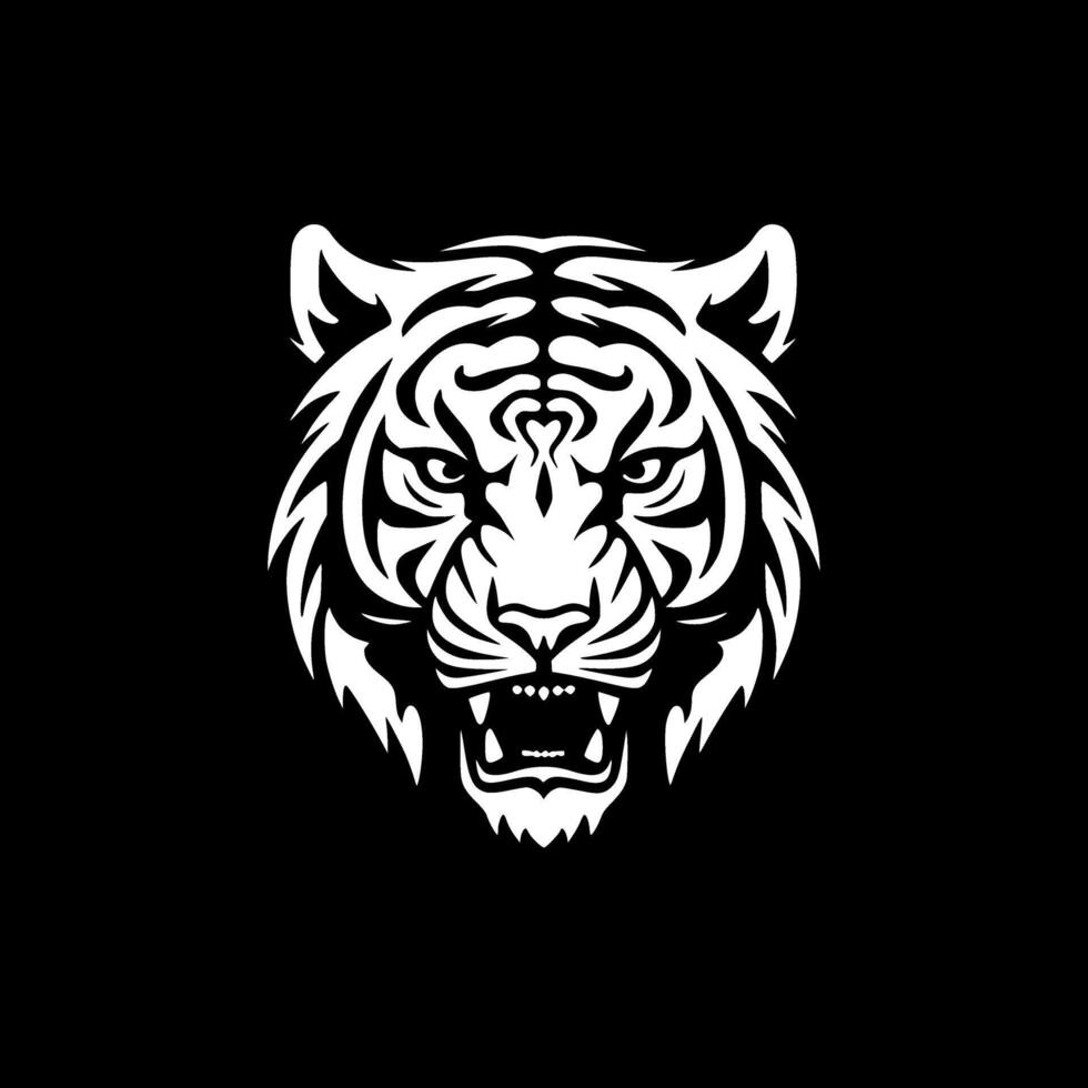 Tiger, Minimalist and Simple Silhouette - illustration vector