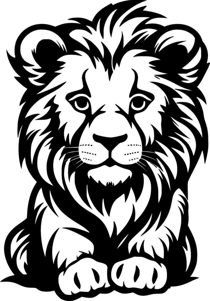Lion Baby, Minimalist and Simple Silhouette - illustration vector