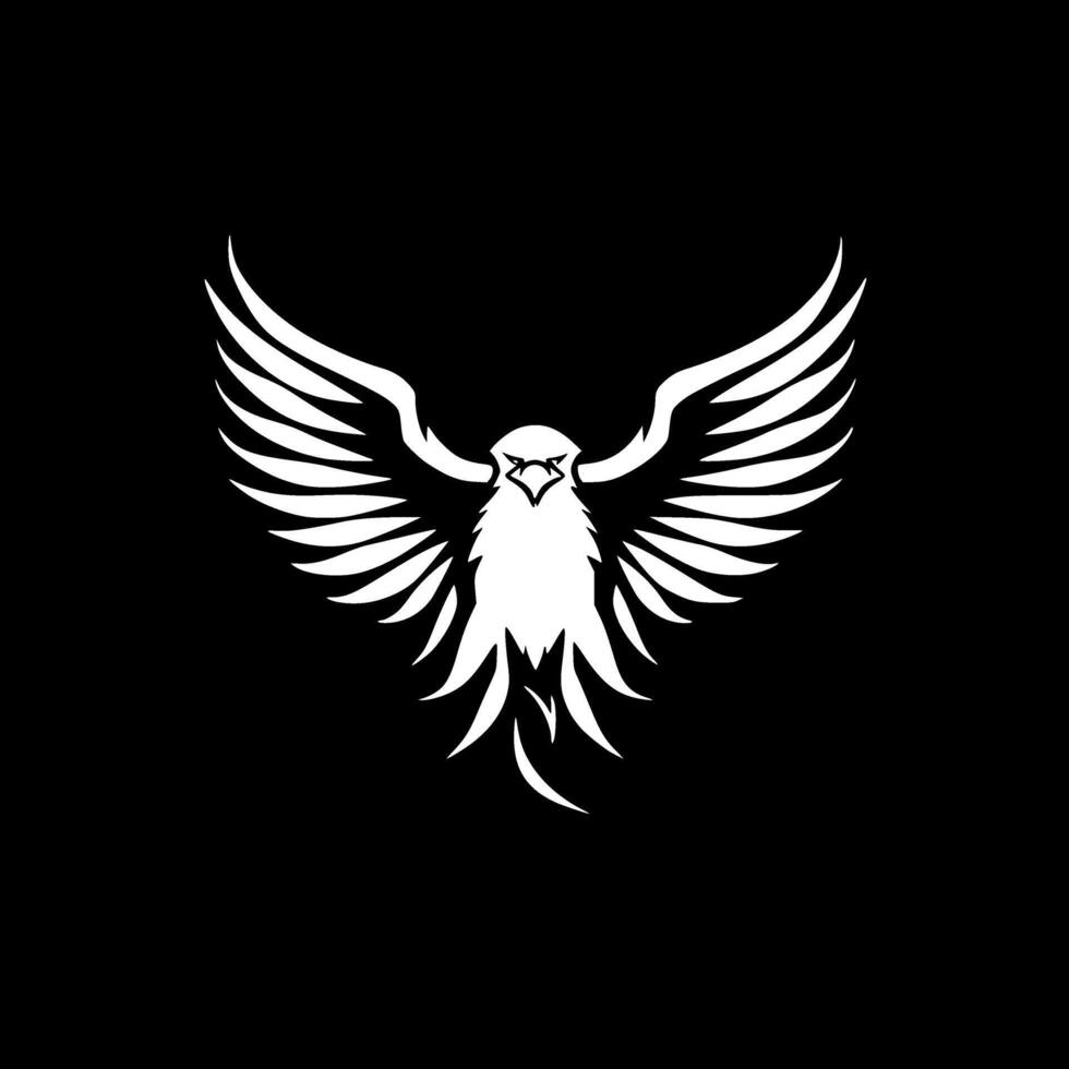 Eagle - Black and White Isolated Icon - illustration vector