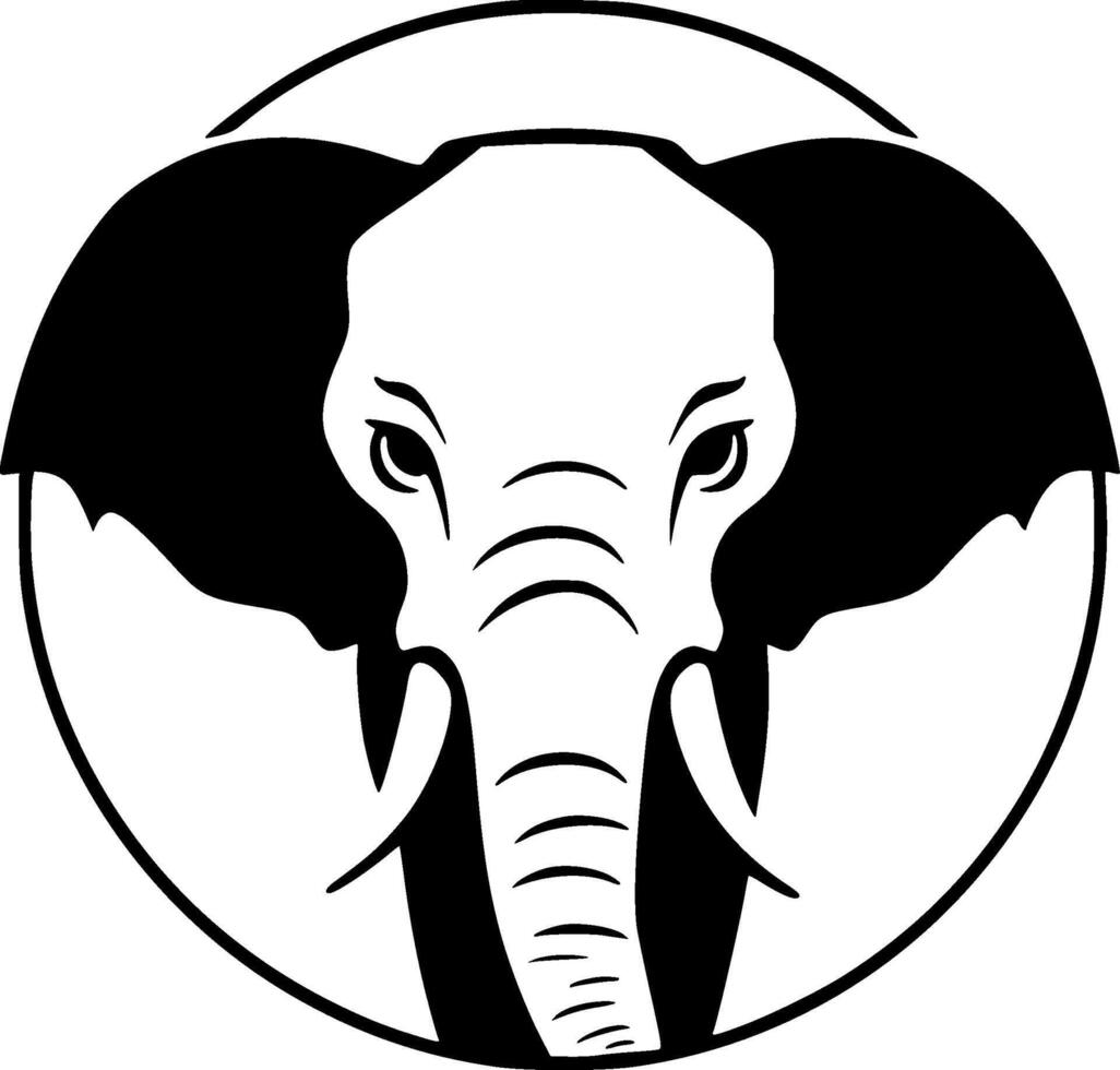 elefante - minimalista y plano logo - ilustración vector