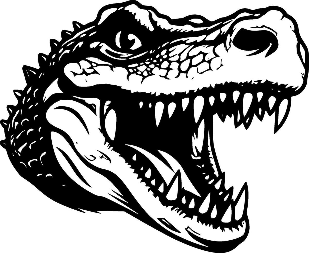 Crocodile, Minimalist and Simple Silhouette - illustration vector