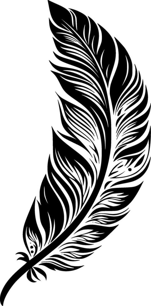 Feather, Minimalist and Simple Silhouette - illustration vector