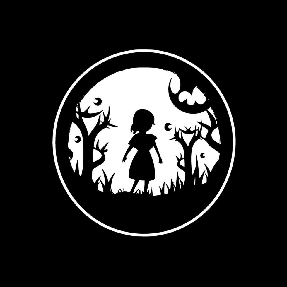 Fantasy, Black and White illustration vector