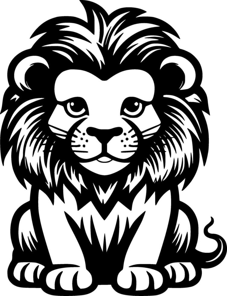 Lion Baby, Minimalist and Simple Silhouette - illustration vector