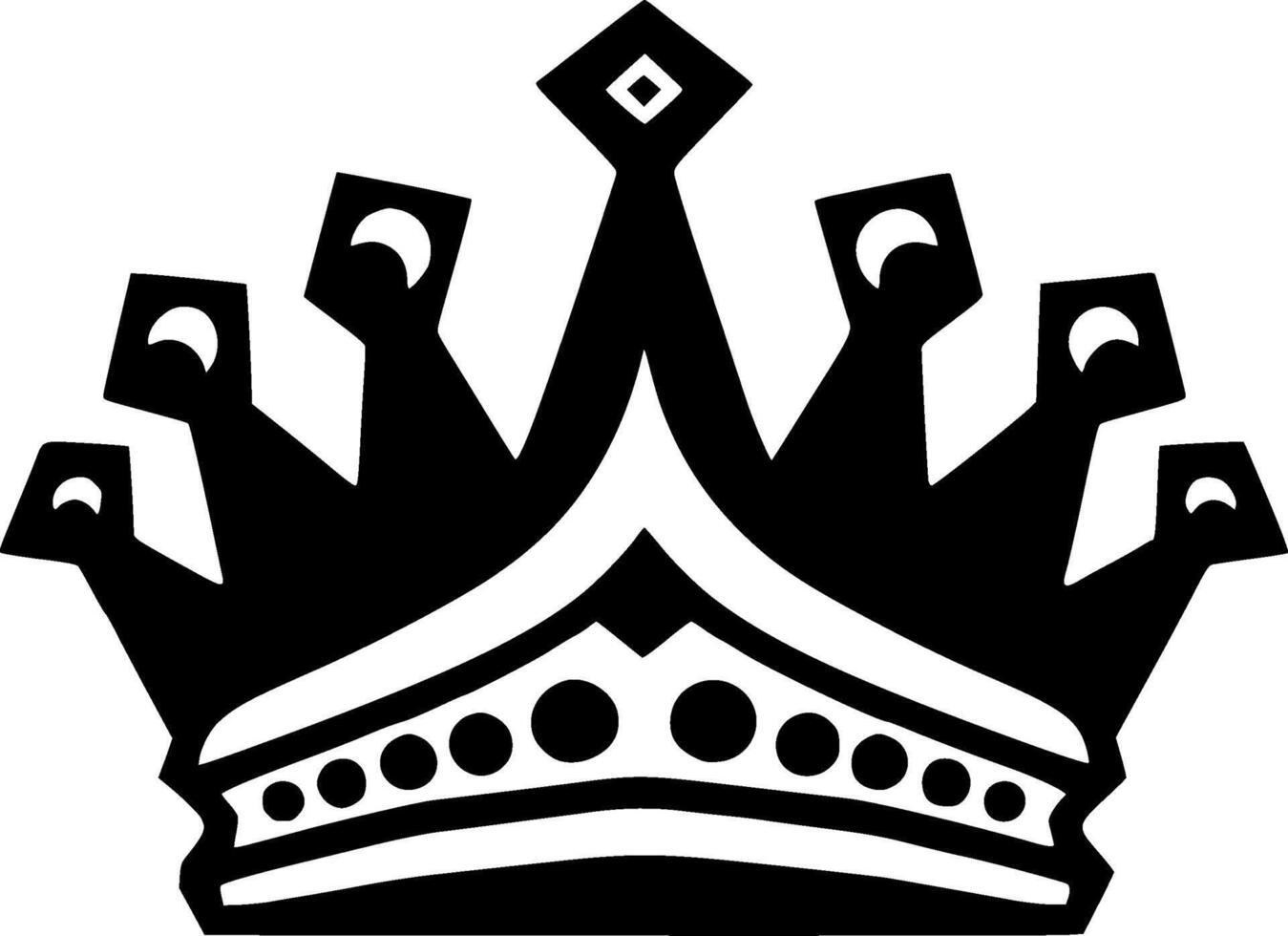 Crown - Black and White Isolated Icon - illustration vector