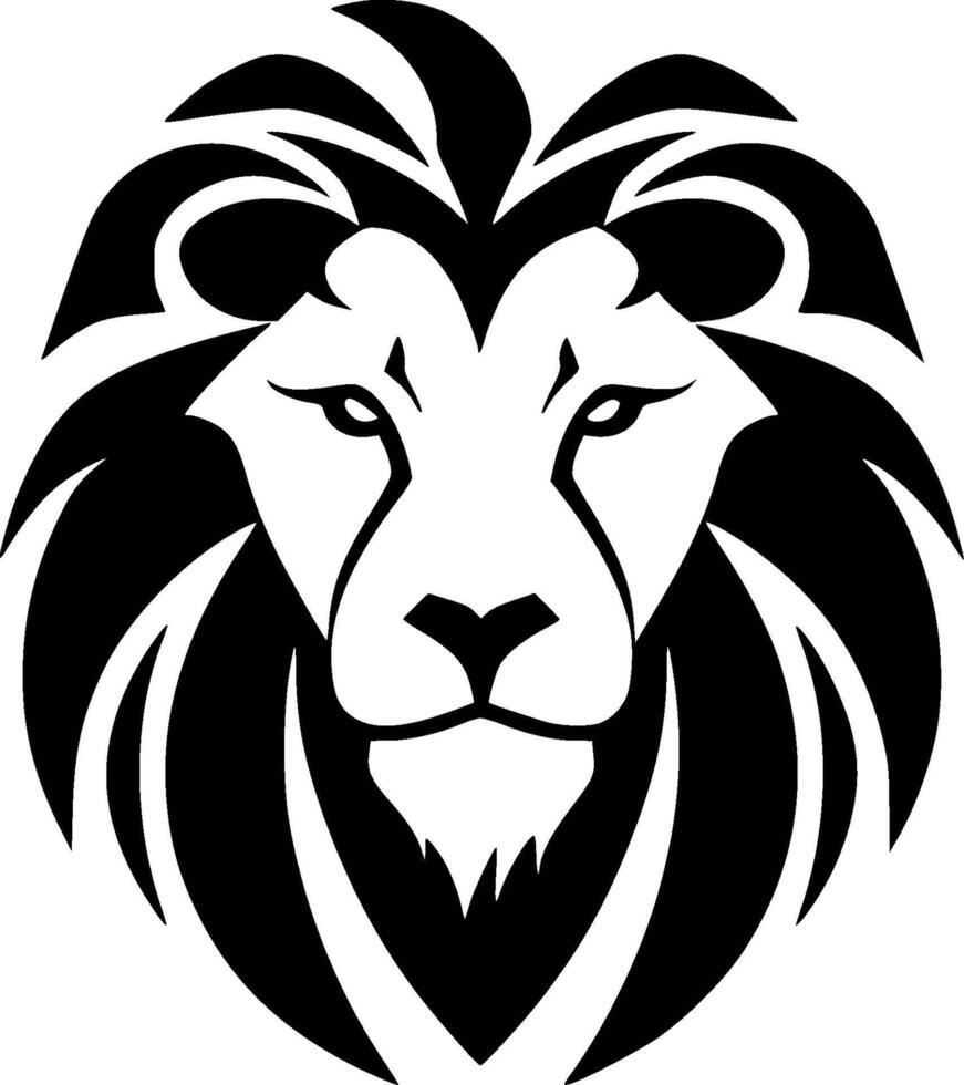 Lion - Black and White Isolated Icon - illustration vector