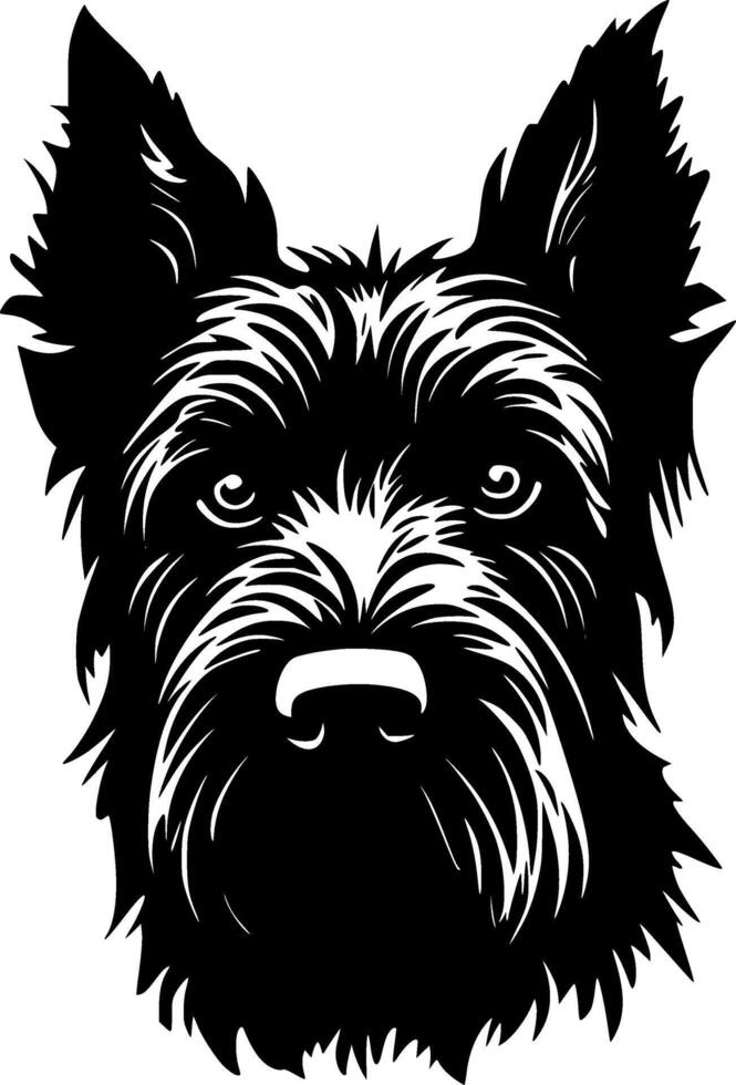 escocés terrier - negro y blanco aislado icono - ilustración vector