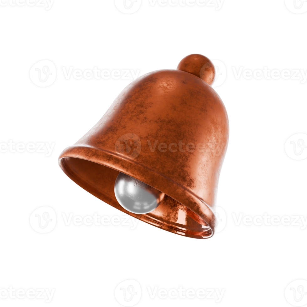 copper 3d notification bell icon png